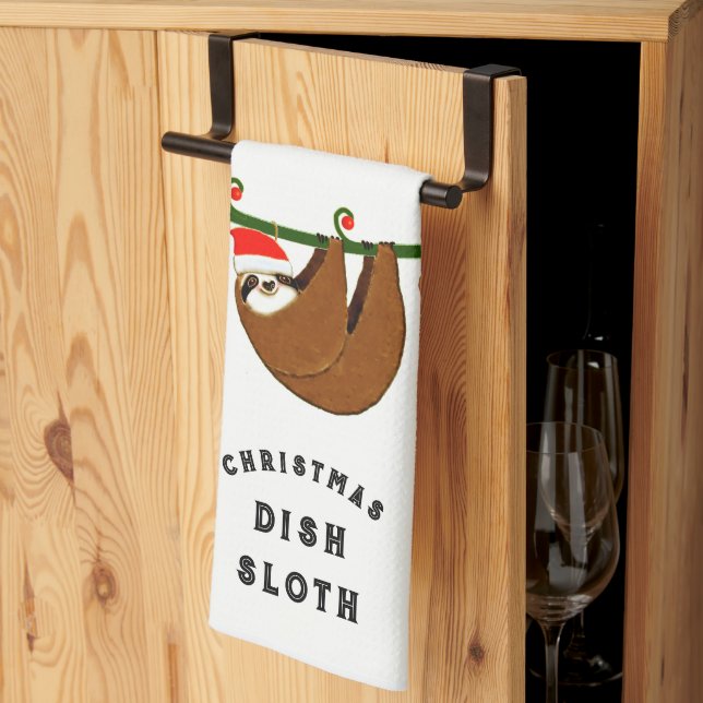Rolig julfirande fest kökshandduk (Thirds Fold)