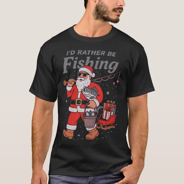 Rolig julfisk fisket Xmas T Shirt (Framsida)