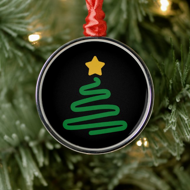 Rolig julgran julgransprydnad metall (Träd)