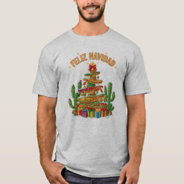 Rolig julgran med sombrero-stack Feliz Navidad T Shirt