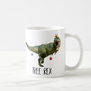 Rolig julgran Rex dinosaur Vit elefant Kaffemugg