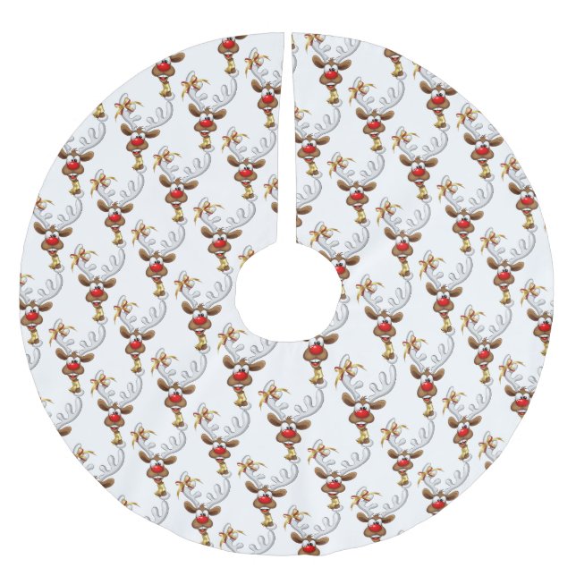Rolig julgranstittande ren julmemes julgransmatta borstad polyester (Framsidan)