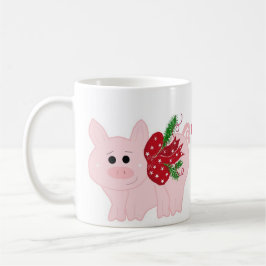 Rolig julgris med talesätt kaffemugg