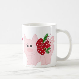 Rolig julgris med talesätt kaffemugg
