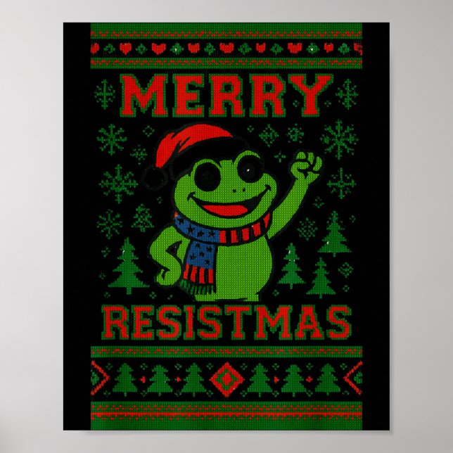 Rolig julgroda meme Resistmas höjdhumor  Poster (Framsidan)