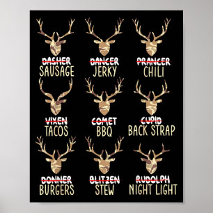Rolig julhjortjakt jägare alla av Santas Poster