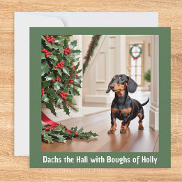Rolig julhumor med dachshund hund djur julkort