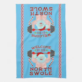 Rolig juljultomtenSwole Weightlifter Kökshandduk