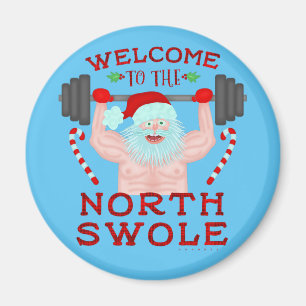 Rolig juljultomtenSwole Weightlifter Magnet