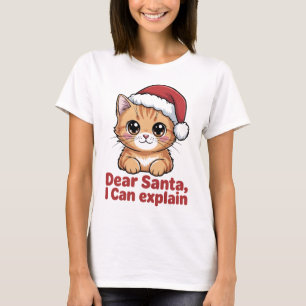 Rolig julkat Dear Santa jag kan förklara Naughty T Shirt