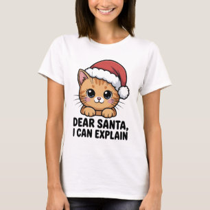 Rolig julkat Dear Santa jag kan förklara Naughty T Shirt
