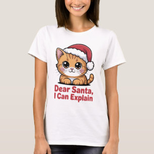 Rolig julkat Dear Santa jag kan förklara Naughty T Shirt