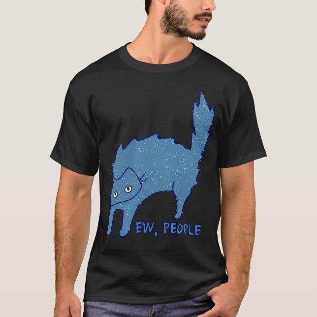 Rolig julkatte Ew folk Meowy kattälskare T Shirt (Framsida)