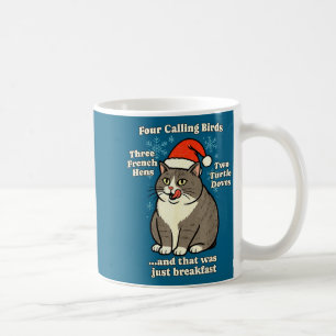Rolig julkattememe julsång högtid Santa hatt Kaffemugg