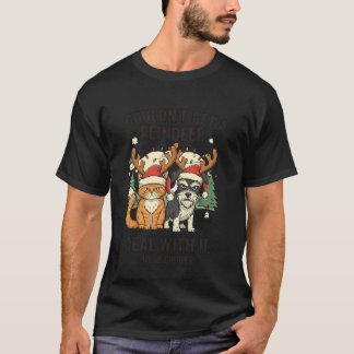 Rolig julkatten och hunden Kunde inte få en Ren T Shirt