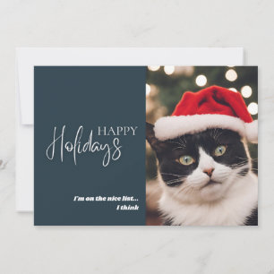 Rolig julkatts julklapp Fin lista Blå Julkort