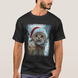 Rolig julkatts selfie Santa hatt design T Shirt