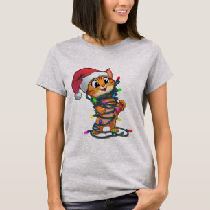 Rolig julkatts-t-shirt Söt present för högtider T Shirt