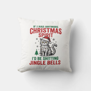Rolig julkattsande gammaldags gravyrdesign kudde
