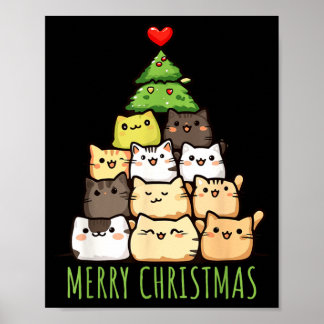 Rolig julkattskjorta för kattälskare _ Söt kattmam Poster