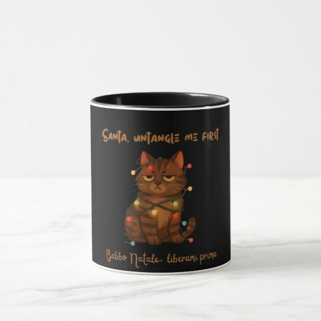 Rolig julkattsmugg – Tomte, snalla reda ut mig för Mugg (Center)