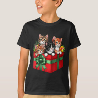 Rolig julkattspresentbox Meowy Cat Love män T Shirt