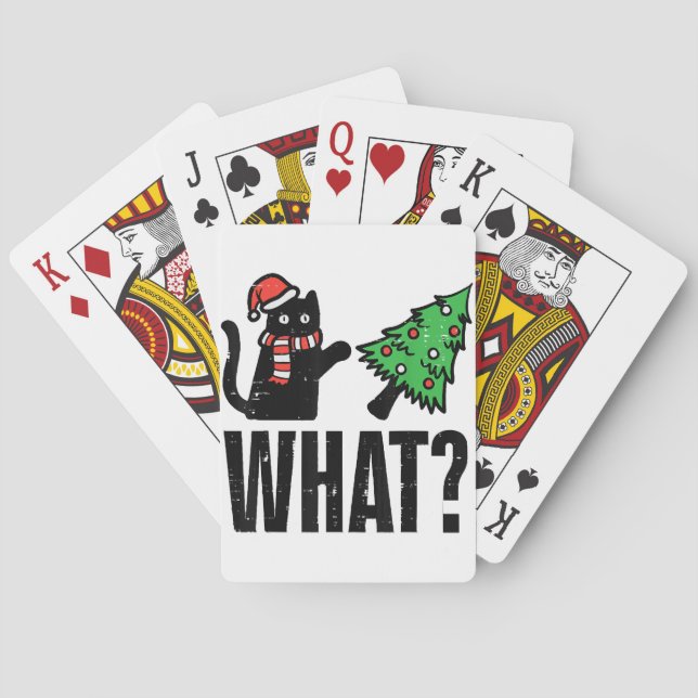 Rolig julkattsstjälpande julgran casinokort (Baksidan)