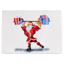Rolig julklappspåse med kroppsbyggar-Santa