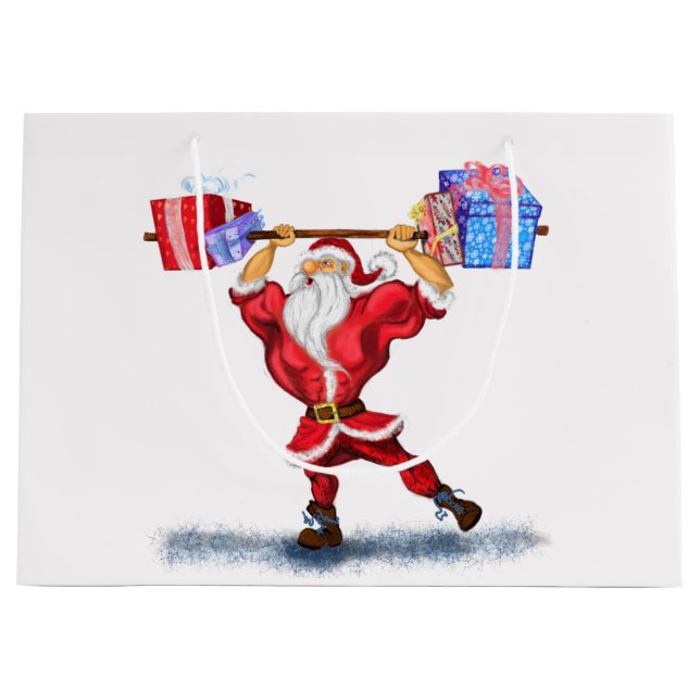 Rolig julklappspåse med kroppsbyggar-Santa (Framsidan)
