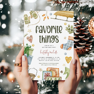 Rolig julklappsutbyte med 'favoritsaker' inbjudningar