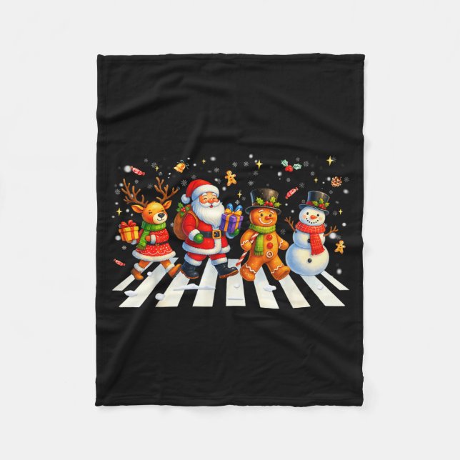 Rolig julklubb Santa Pepparkaka jul man W Fleecefilt (Framsidan)