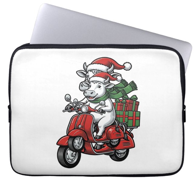 Rolig julko på scooter vintage design_ laptop fodral (Framsidan)