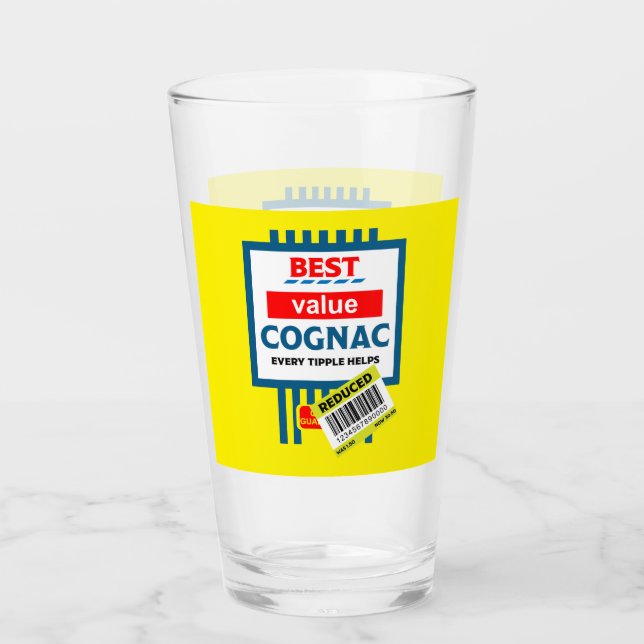 Rolig julkonjaksetikett glaskopp (Framsida)