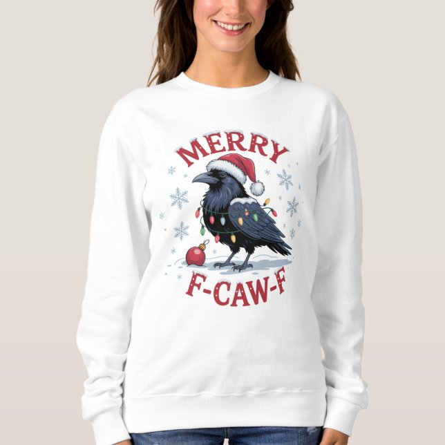 Rolig julkorp Glädj-F-Korv Svart Fågel T Shirt (Framsida)
