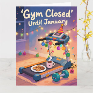 Rolig Julkort För Fitnessentusiaster Gym Stängt Ti Kort