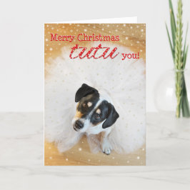 Rolig julkort - Hund som bär tutu Helgkort