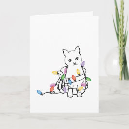 Rolig julkort med katt helgkort