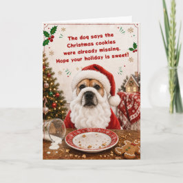 Rolig julkort med Santa Hund | Redigerbar Högtid Helgkort