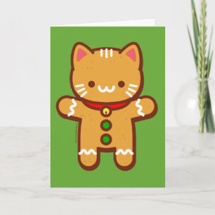 Rolig julkort - Pepparkakskatt Kort