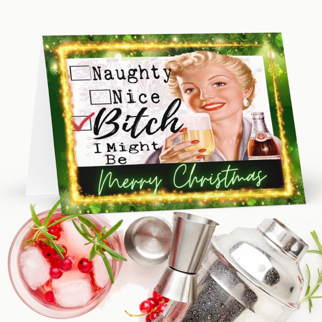 Rolig julkort Retro Bästa vän Naughty Kort (Skapare uppladdad)