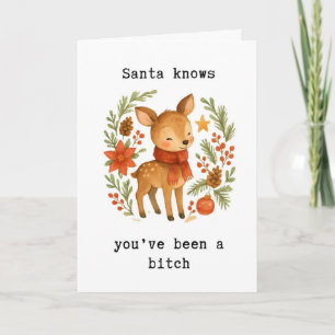 Rolig julkort Santa vet, oanständigt Holiday Kort