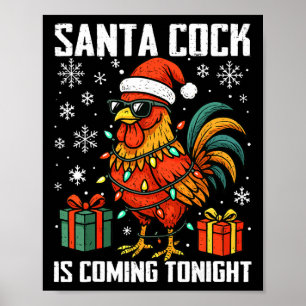 Rolig julkyckling tomte kommande natt humor A Poster