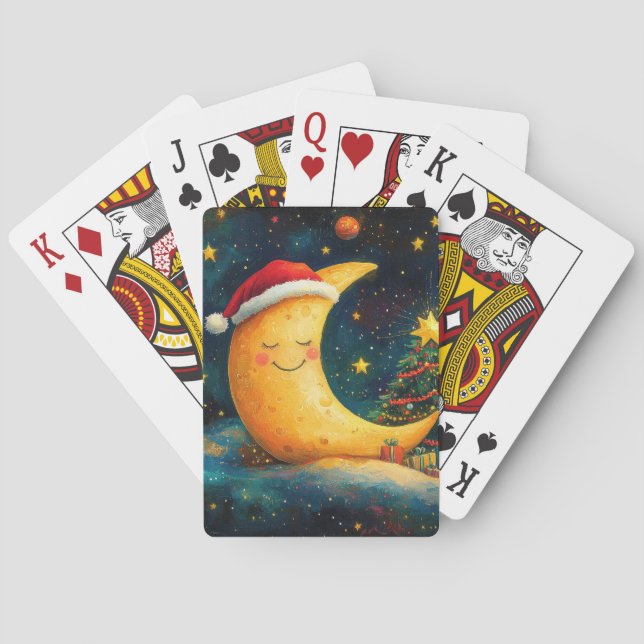 Rolig julmåne-galaxfirande casinokort (Baksidan)