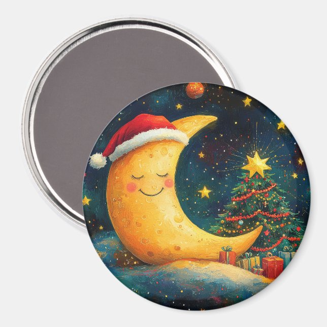 Rolig julmåne-galaxfirande magnet (Front/Back)