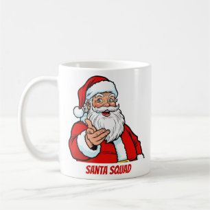 Rolig julmatchande familjdesign för Santa Squad Kaffemugg