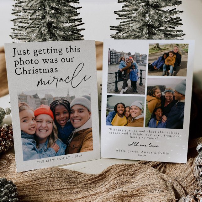 Rolig julmirakel fotoholidaykort inbjudningar (Skapare uppladdad)