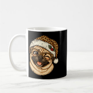 Rolig julmops med leopard Santahatt Söt Kaffemugg