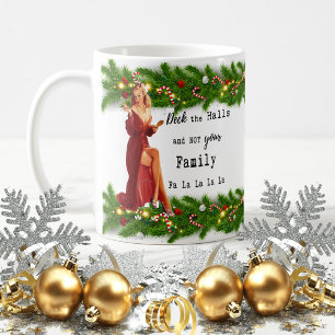 Rolig julmugg Bästa vän "Deck the Halls" Kaffemugg