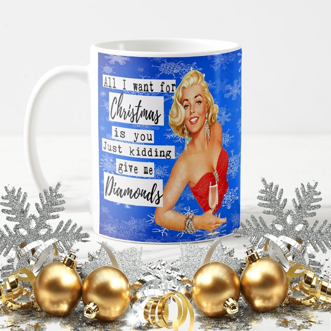 Rolig julmugg Bästa vän "Ge mig diamanter" Kaffemugg (Skapare uppladdad)