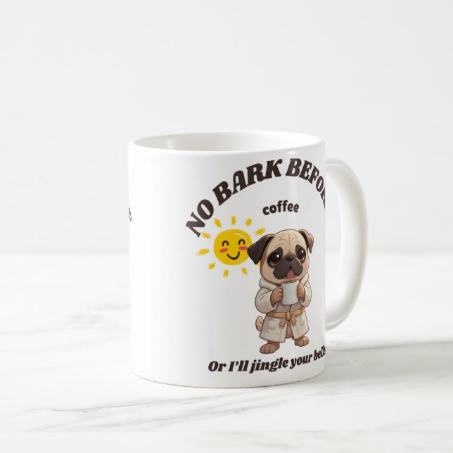 Rolig julmugg för hund – Ingen skäll innan kaffe Kaffemugg (Framsida höger)